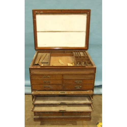 100 - A late-19th/early-20th century mahogany Reeves and Son Ltd artist's materials cabinet, the hinged to... 