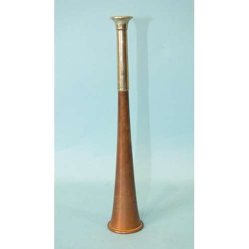 170 - A copper hunting horn by Swaine & Adeney, 