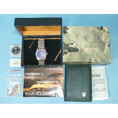 245 - Rolex, a gentleman's Rolex Oyster Perpetual Date Just stainless-steel bracelet watch with automatic ... 