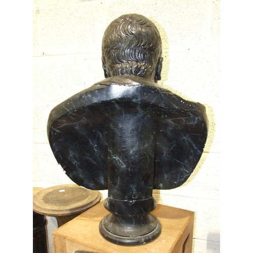 176 - A 20th century black-painted plaster bust of a Roman emperor believed to be Nero, 72cm high.... 