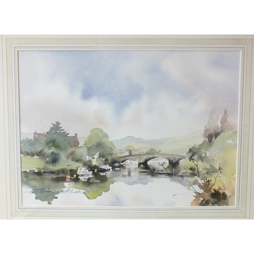 102 - Marion Harbinson (20th century), 'River Dart, Totnes, a signed watercolour, 33 x 46.5cm, titled... 