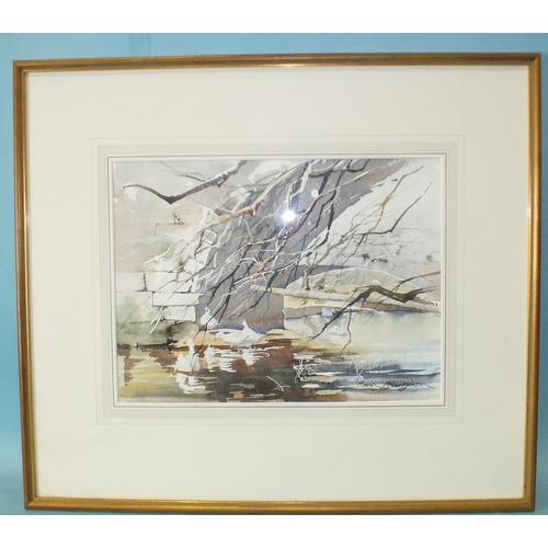 102 - Marion Harbinson (20th century), 'River Dart, Totnes, a signed watercolour, 33 x 46.5cm, titled... 