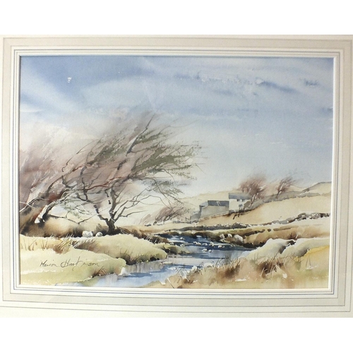 102 - Marion Harbinson (20th century), 'River Dart, Totnes, a signed watercolour, 33 x 46.5cm, titled... 