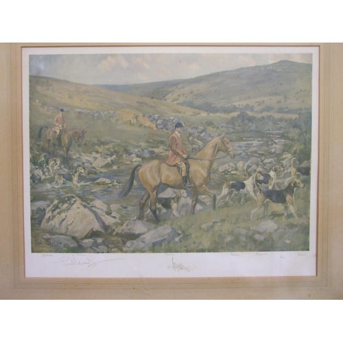 80 - After Lionel Edwards, coloured lithographic print 'Dartmoor Hunt', signed in pencil, huntsman and do... 