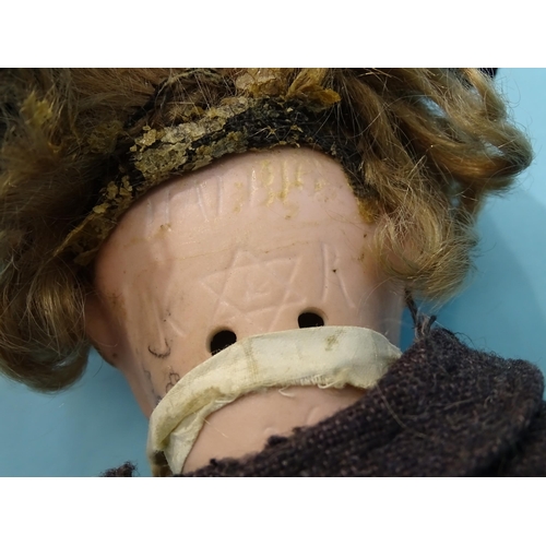 412 - A Simon Halbig/Kammer & Reinhardt 36 bisque head boy doll with sleeping brown eyes, open mouth w... 