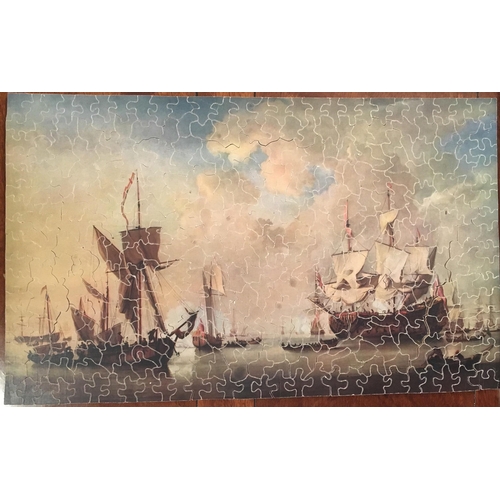 425 - Six Victorian wooden jigsaws, (five complete, one missing one piece).