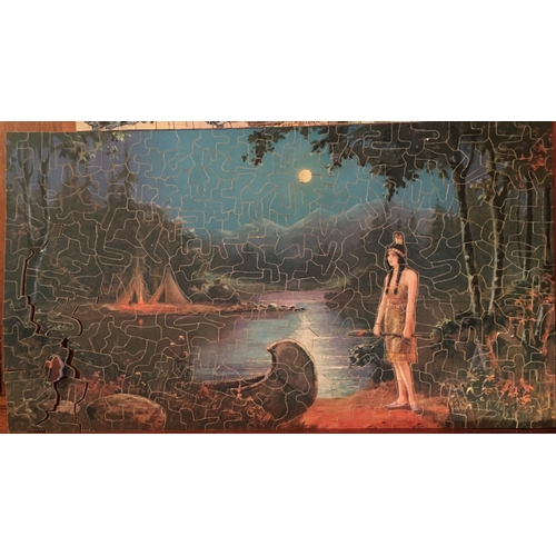 425 - Six Victorian wooden jigsaws, (five complete, one missing one piece).