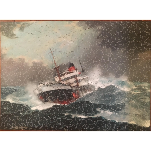 425 - Six Victorian wooden jigsaws, (five complete, one missing one piece).