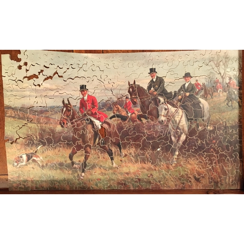 425 - Six Victorian wooden jigsaws, (five complete, one missing one piece).