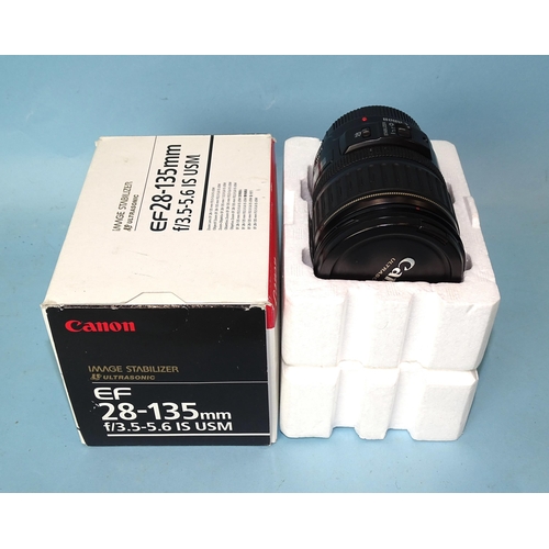 470 - A Canon EF 28-135mm f3.5-5.16 IS USM Image Stabiliser lens, boxed, (box a/f).