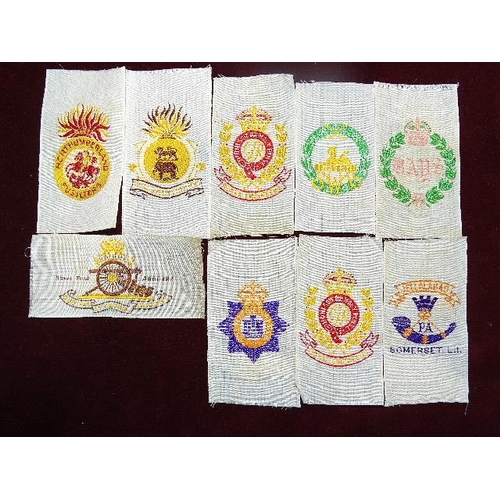 silk cigarette cards A collection of various silk cigarette cards, including E&W Anstie 'King  George V', 'Queen Mary'