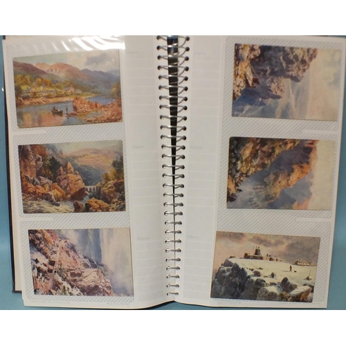 123 - An album of approximately 200 illustrated scenic postcards, mainly Tucks, by artists Jotter (x77), A... 