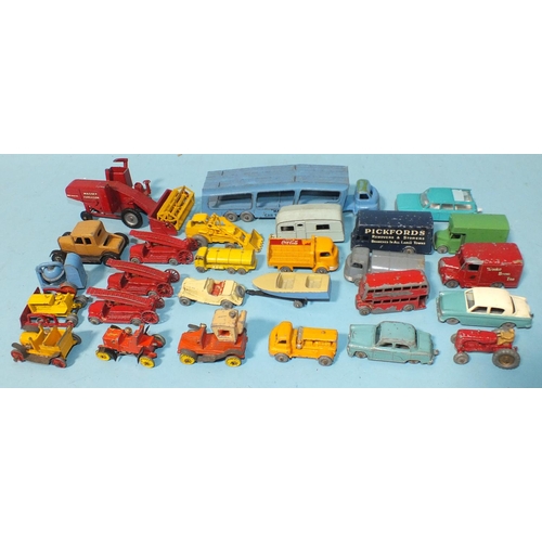 67 - Lesney, twenty-four diecast vehicles and three Charbens miniature vintage cars, (all play-worn), als... 