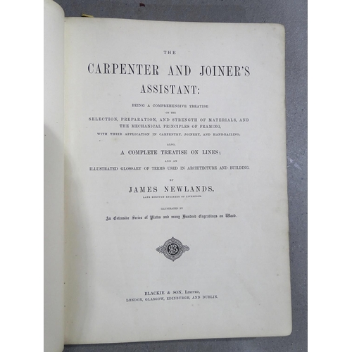 74 - James Newlands, 'The Carpenter and Joiner's Assistant' book, Blackie & Sons, London, stamp album... 