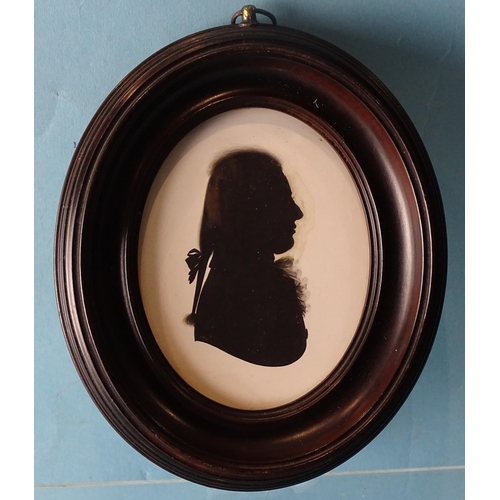 104 - Studio of John Miers (1758-1821), a late-18th century silhouette painted on plaster of John Pearson ... 