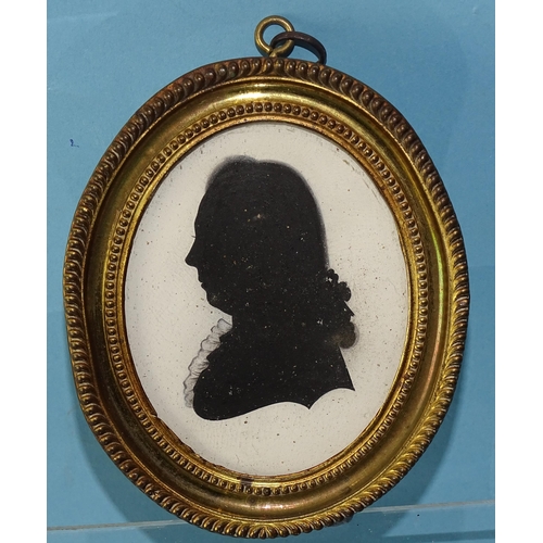 106 - J Thomason (fl. c1786-c1800) (attrib.), a late-18th century silhouette painted on plaster of James W... 