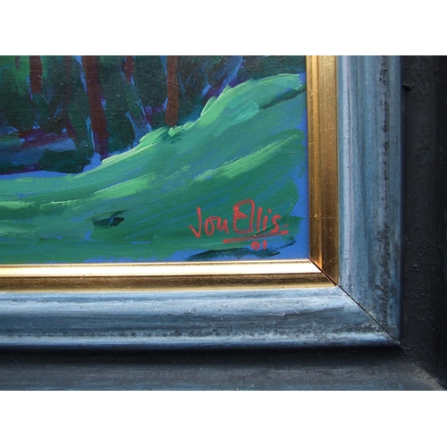 11 - Jon Ellis (British 1939-2017) TREES Signed acrylic on board, dated '01, 30.5 x 34.5cm.... 