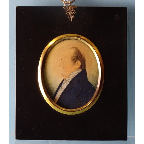 115 - J S Mitchell (fl. c1817-20), an early-18th century portrait miniature of an unknown gentleman painte... 