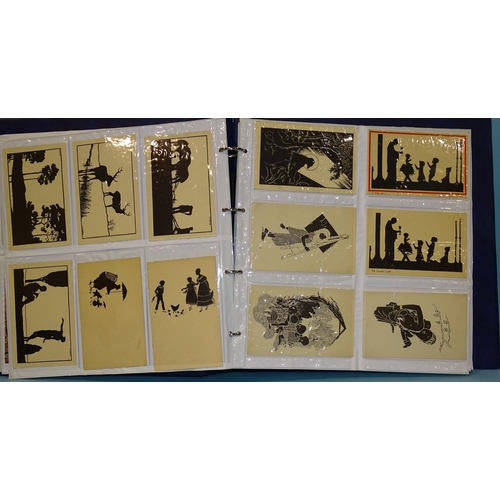 125 - A collection of  silhouette postcards, including 'Varsity Sketches', Manni Grosze, etc.... 