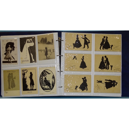 125 - A collection of  silhouette postcards, including 'Varsity Sketches', Manni Grosze, etc.... 