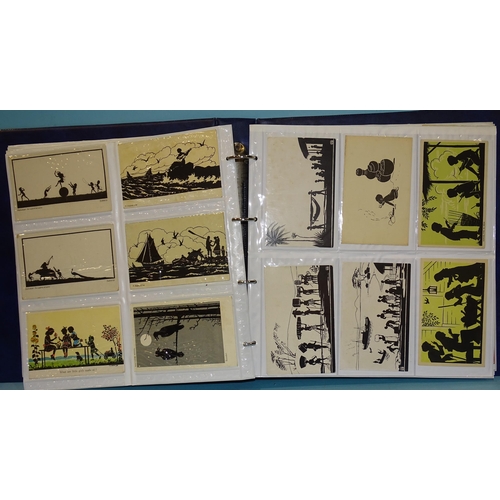 125 - A collection of  silhouette postcards, including 'Varsity Sketches', Manni Grosze, etc.... 