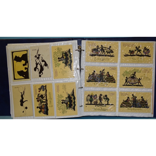 125 - A collection of  silhouette postcards, including 'Varsity Sketches', Manni Grosze, etc.... 