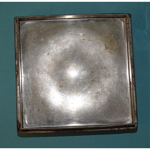 218 - Archibald Knox for Liberty & Co, a Tudric pewter biscuit box and cover of square form, with thre... 