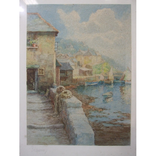 36 - Lewis Mortimer (fl. 1900-1920) POLPERRO Signed watercolour and a companion, MOONLIGHT, NEWTON ST CYR... 