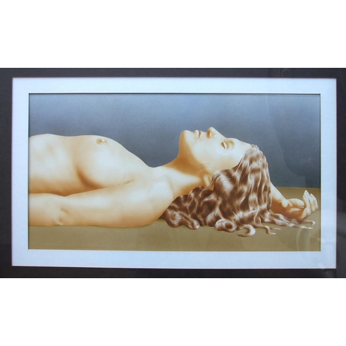 68 - Cook STUDY OF A RECUMBENT FEMALE NUDE Signed watercolour, 24 x 45.5cm.