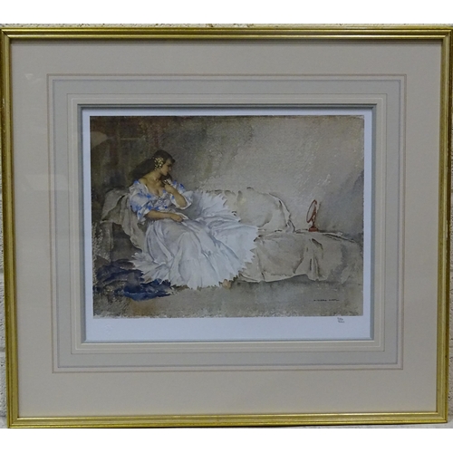 79 - After Sir William Russell-Flint (1880-1969), 'The Looking Glass', an unsigned limited-edition colour... 