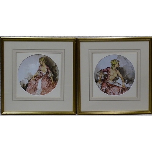 80 - After Sir William Russell-Flint (1880-1969), 'Roy As Madame Du Barry', a limited-edition circular co... 