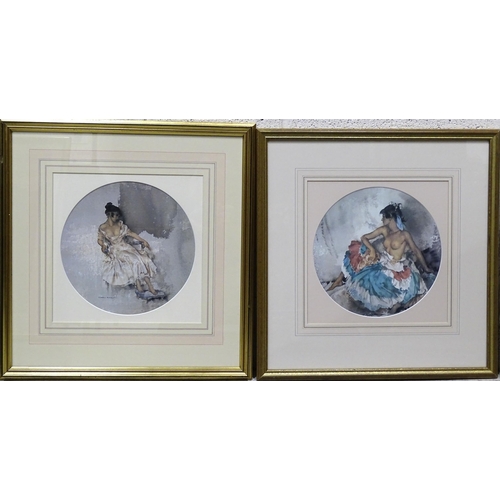 81 - After Sir William Russell-Flint (1880-1969), a collection of six limited-edition circular coloured p... 