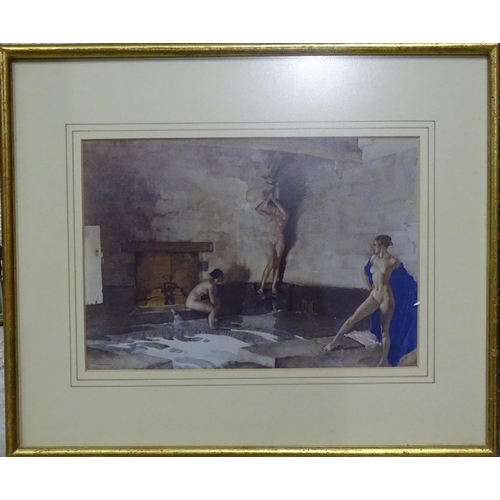 82 - After Sir William Russell-Flint (1880-1969), three framed coloured prints, 'Gossip in a Provencal wo... 