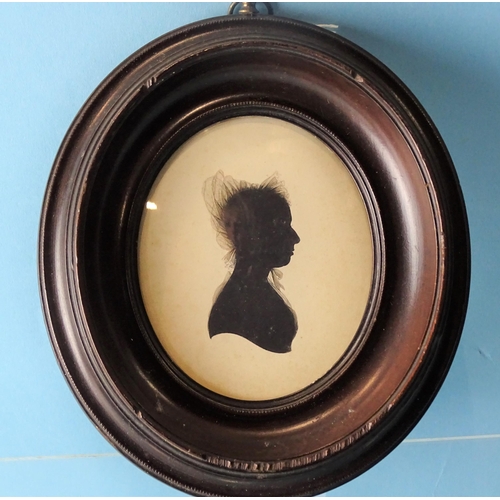 96 - John Field (1772-1848), Studio of William Miers, an early-19th century painted silhouette on plaster... 