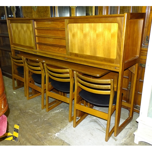 4 - A vintage EON (Elliotts of Newbury) 1960's teak highboard sideboard/serving cabinet dining suite com... 