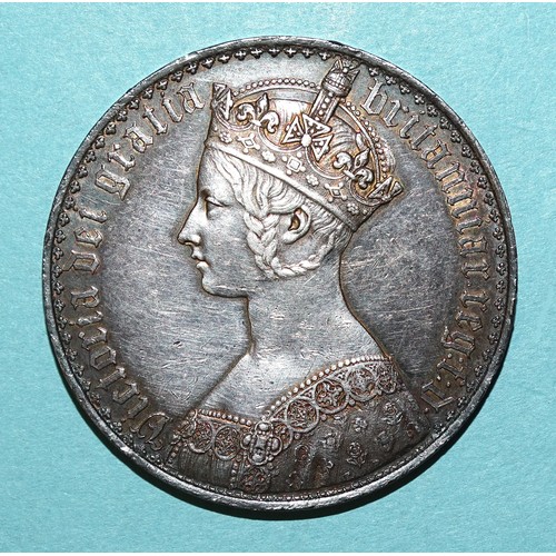 A Queen Victoria 1847 Gothic crown, undecimo around edge.