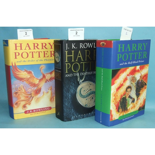 2 - A rare first edition of J K Rowling, Harry Potter and the Half-Blood Prince, with misprint 
