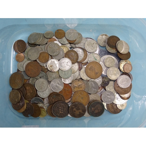 342 - A collection of mainly British coinage, including pre-1947 silver, a George II 1745 half-penny, Geor... 