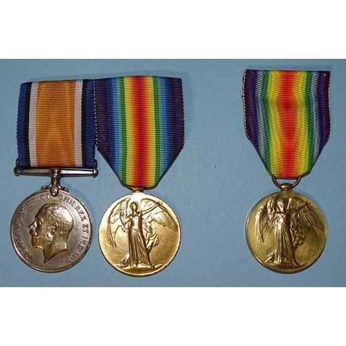 364 - A WWI pair, British War and Victory medals, awarded to S-310441 Pte W H Wilkins ASC and a Victory Me... 