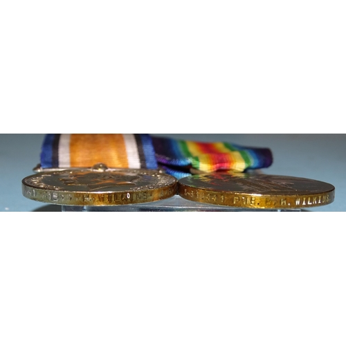 364 - A WWI pair, British War and Victory medals, awarded to S-310441 Pte W H Wilkins ASC and a Victory Me... 