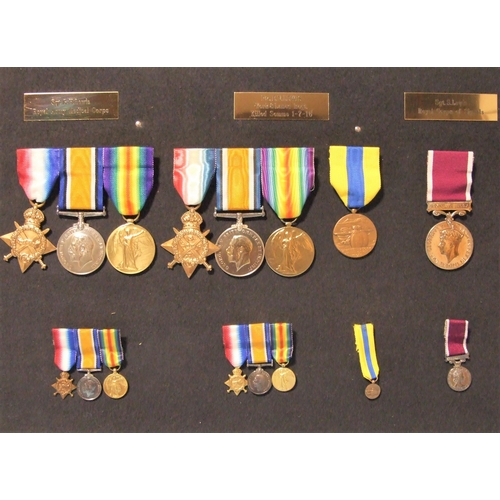 369 - A WWI and later family group of medals: 1914-15 Star, British War and Victory medals to Sgt G H Lewi... 