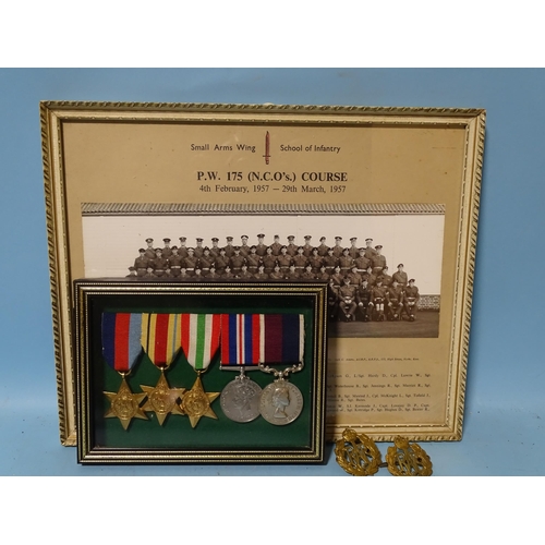 378 - A WWII group of five medals awarded to 1416509 Sgt P R Kittridge: 1939-45 Africa and Italy Stars, Wa... 