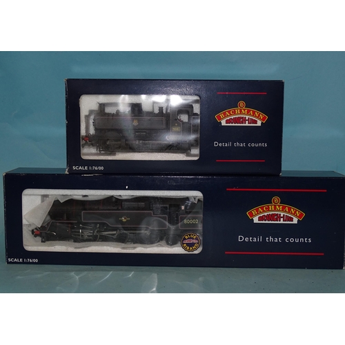 466 - Bachmann OO gauge, 32-201 BR 0-6-0 pannier tank locomotive, renumbered 9681 and 32-354 BR 2-6-4 Stan... 