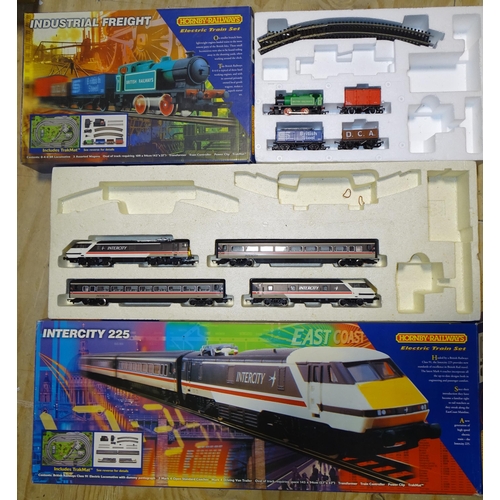 477 - Hornby OO gauge, two boxed part-sets: R824 Intercity 225 and R1005 Industrial Freight, (2).... 