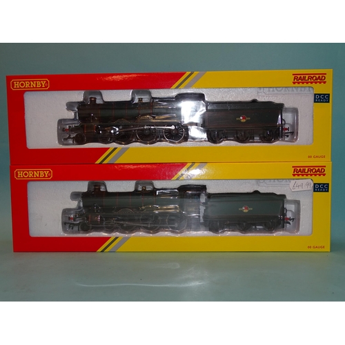 483 - Hornby OO gauge, two BR 4-6-0 Class 4900, boxed, DCC-ready renamed locomotives: Adderley Hall RN 490... 