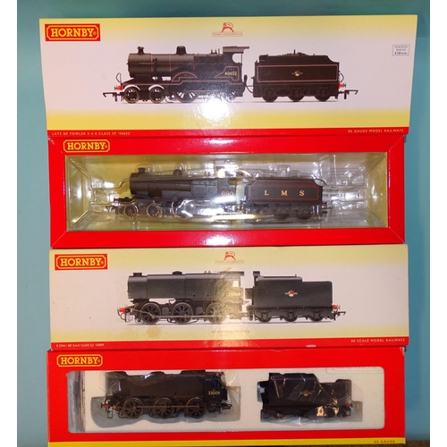 499 - Hornby OO gauge, R2344 BR 0-6-0 Class Q1 locomotive RN 33009, (boxed) and R450 LMS 4-4-0 Fowler 2P C... 