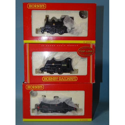 519 - Hornby OO gauge, two boxed BR 0-4-0ST Pug locomotives R2093 A&C RN 51218 and 51235, also R2165 B... 