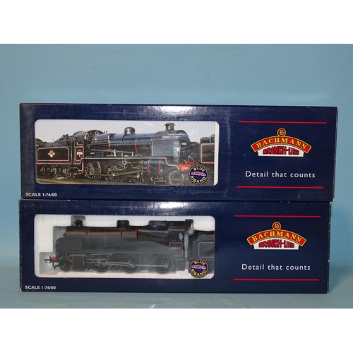 537 - Bachmann OO gauge, two N Class 2-6-0 locomotives: 32-161 BR RN 31862 and 32-153A SR RN 1821, (both b... 