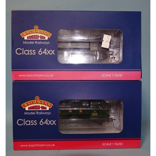 544 - Bachmann OO gauge, two BR 0-6-0 Class 64xx tank locomotives: 31-636A RN 6422 and 31-635A RN 6424, bo... 