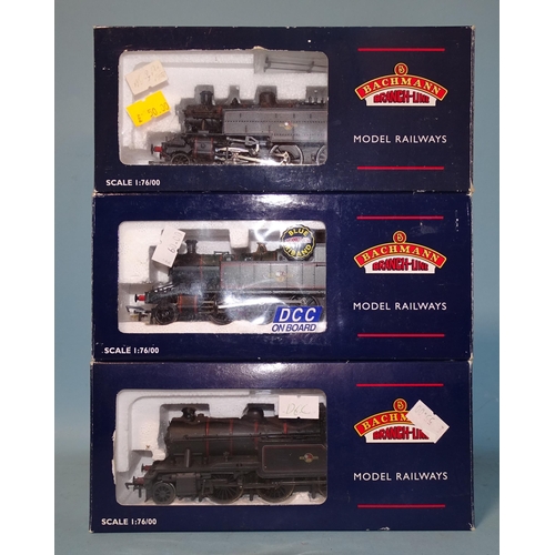 554 - Bachmann OO gauge, three BR 2-6-2 tank engines: 32-125DC Class 45xx Prairie RN 4507, 31-456 Ivatt RN... 